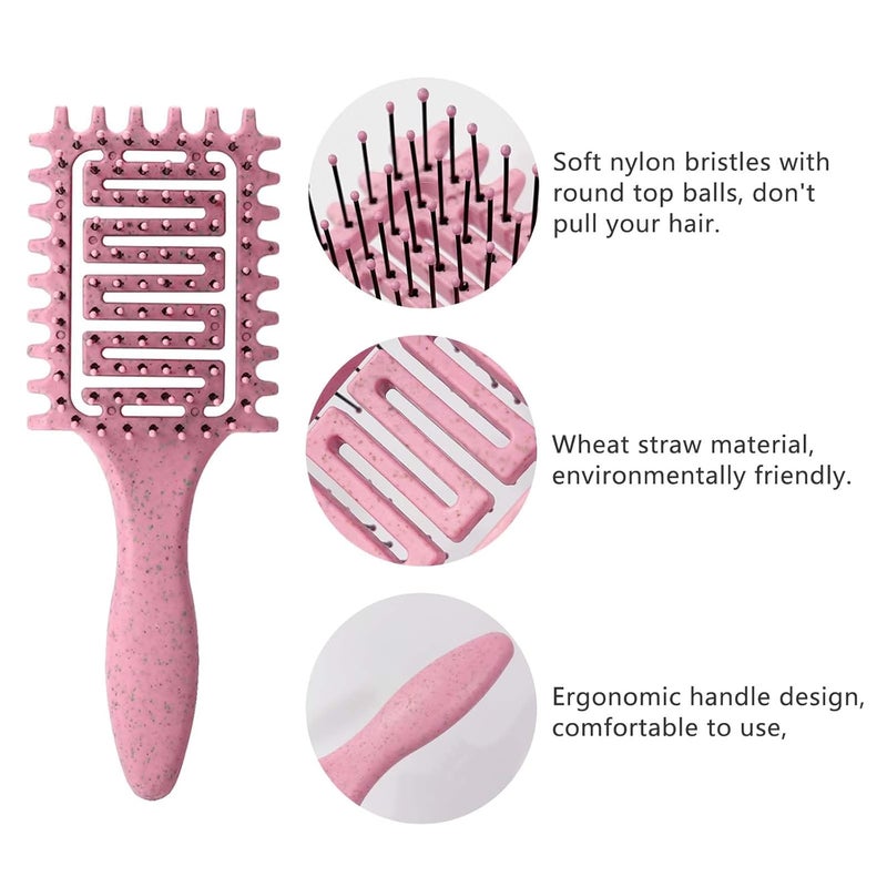 Yingbtr Curl Defining Brush,2024 Curly Hair Brush,Vented Hair Brush for Detangling, Shaping and Defining Curls For Women and Men Less Pulling (2Pcs Pink) - Image 2